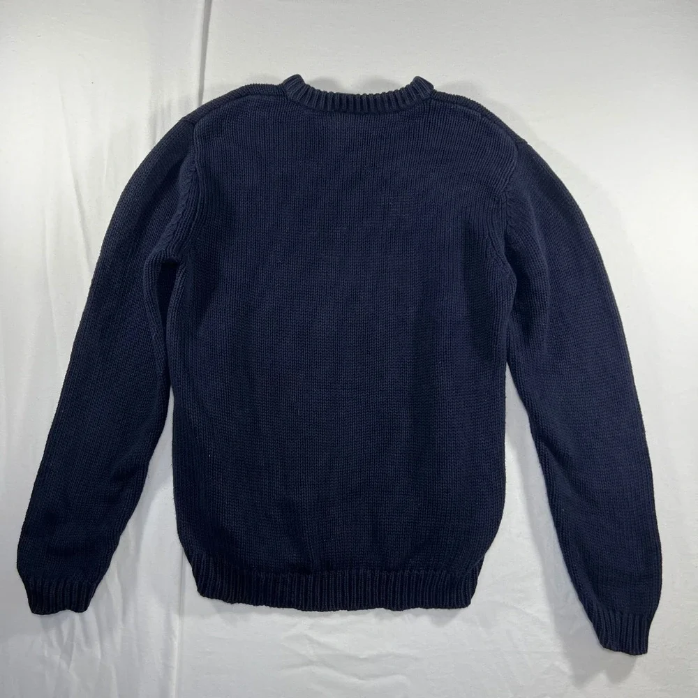 Polo Jeans Co Ralph Lauren Mens Navy Blue American Flag Cotton Knit Sweater M